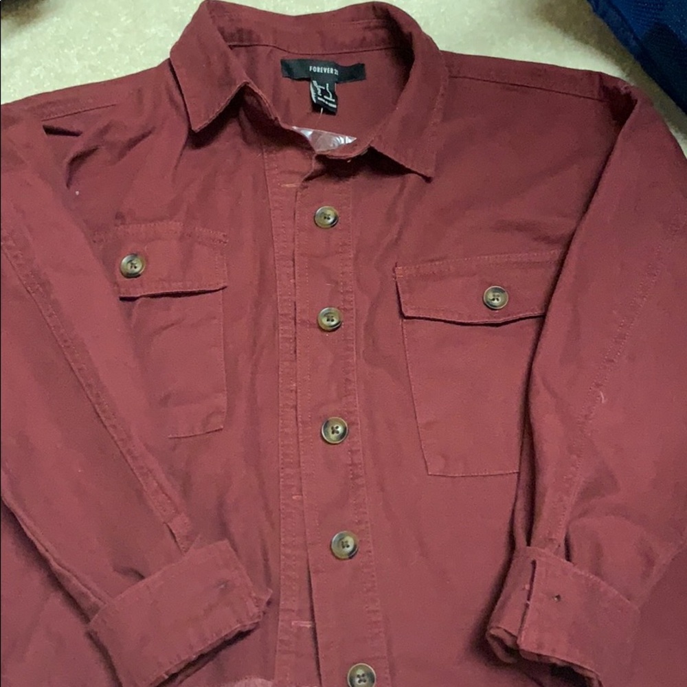 maroon cropped cargo jacket